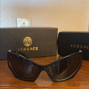 Versace Black Cat-eye Designer Sunglasses
